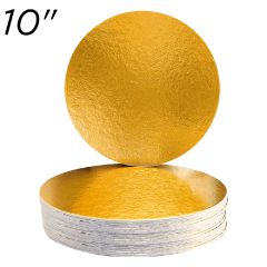 10" Gold Round Solid Cake Board 1.5 mm, 10 ct. 