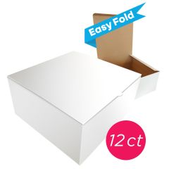 10x10x6 Easy Fold White/Brown Cake Box, 12 ct.