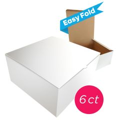 12x12x6 Easy Fold White/Brown Cake Box, 6 ct.