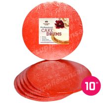 10" Red Round Drum 1/2", 6 count