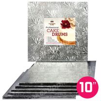 10" Silver Square Drum 1/2", 6 count