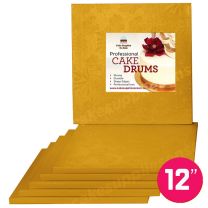 12" Gold Square Drum 1/2", 6 count