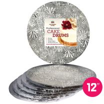 12" Silver Round Drum 1/2", 6 count