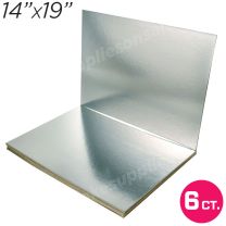 14"x19" Silver Cakeboard, 6 ct. - 2 mm thick