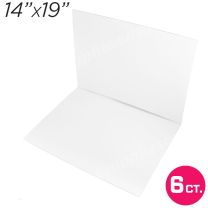 14"x19" White Cakeboard, 6 ct. - 2 mm thick