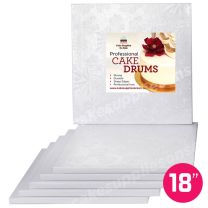 18" White Square Drum 1/2", 6 count