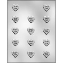 1" Baby Girl Heart Choc Mold