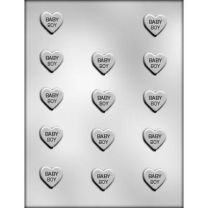 1" Baby Boy Heart Choc Mold