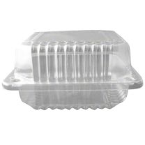 5" Shallow Square Hinge Container, 100 ct 