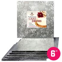 6" Silver Square Drum 1/2", 6 count