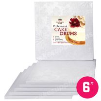 6" White Square Drum 1/2", 6 count