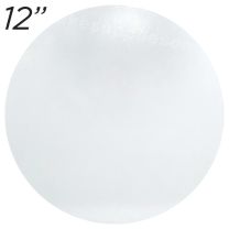 12" White Round Masonite Cake Board - 6 mm thick