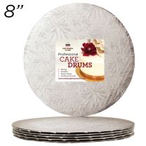 8" Silver Round Thin Drum 1/4", 25 count