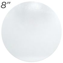 8" White Round Masonite Cake Board - 6 mm thick