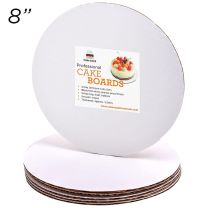 8" Round Coated Cakeboard, 25 ct