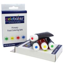 Celebakes Primary Food Coloring Gels, 4 - 20g Tubes
