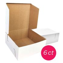 10x10x5 White/Brown Kraft Cake Box, 6 ct.