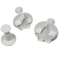 Veined Ivy Leaf Plunger Cutter, Set of 3