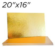 20"x16" Gold Rectangle Compressed Cakeboards, 10 ct.