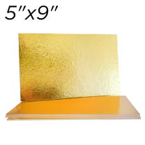 5"x9" Gold Rectangle Compressed Cakeboards, 10 ct.
