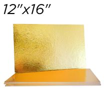 12"x16" Gold Rectangle Compressed Cakeboards, 10 ct.