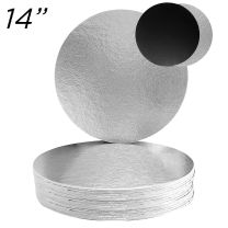 14" Silver/Black Solid Cake Board, Thin Drum 3 mm, 12 ct. 