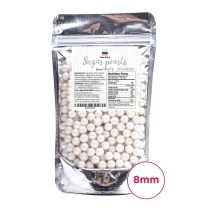 Sugar Pearls - Pearlized 8mm, 4 oz - White