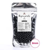 Sugar Pearls - Pearlized 8mm, 4 oz - Metalic Black