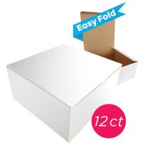 10x10x6 Easy Fold White/Brown Cake Box, 12 ct.