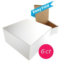 12x12x6 Easy Fold White/Brown Cake Box, 6 ct.