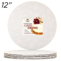 12" White Round Thin Drum 1/4", 25 count