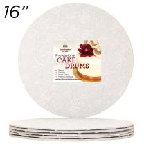 16" White Round Thin Drum 1/4", 25 count