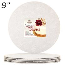 9" White Round Thin Drum 1/4", 25 count
