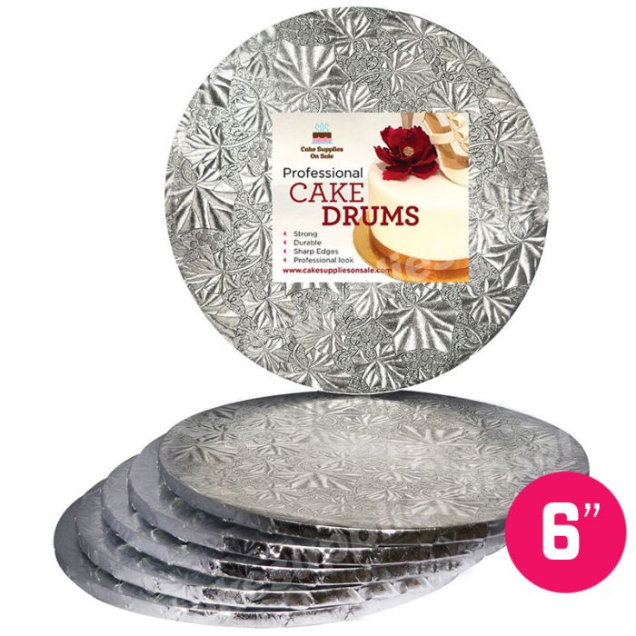 6 Silver Round Drum 1//2