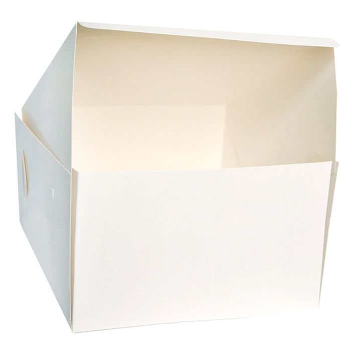 12 Combo Box Set 12x12x6 White Cake Box with 12 White Round Drum 1/2