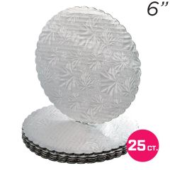 8" Silver Scalloped Edge Cake Boards, 25 ct
