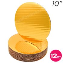 10" Gold Round Coated Cakeboard, 12 ct