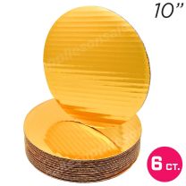 10" Gold Round Coated Cakeboard, 6 ct