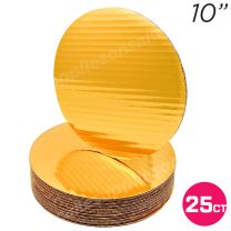 10" Gold Round Coated Cakeboard, 25 ct