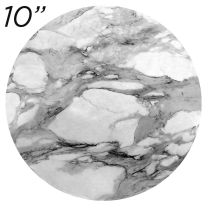 10" White Round Masonite Cake Board Marble Pattern - 6 mm thick