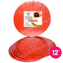 12" Red Round Drum 1/2", 6 count
