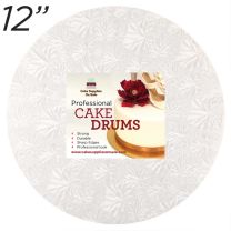 12" White Round Thin Drum 1/4"