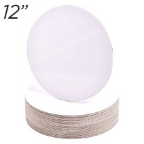 12" White Round Cakeboard, 6 ct. - 2 mm thick
