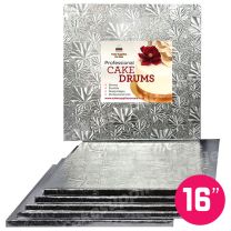 16" Silver Square Drum 1/2", 6 count