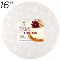 16" White Round Thin Drum 1/4"