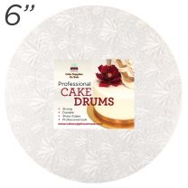 6" White Round Thin Drum 1/4"