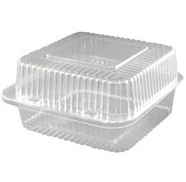 6" Deep Square Hinge Container, 100 ct