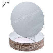 7" Silver Round Cakeboard, 6 ct. - 2 mm thick