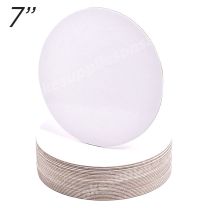 7" White Round Cakeboard, 6 ct. - 2 mm thick