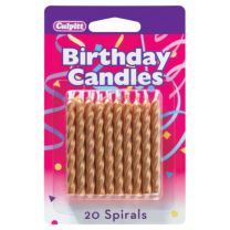 Gold Spiral Birthday Candles